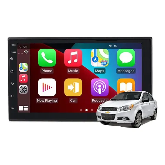 Radio Multimedia BTX 7" Android 12 Chevrolet Aveo Negro GPS WiFi Cámara