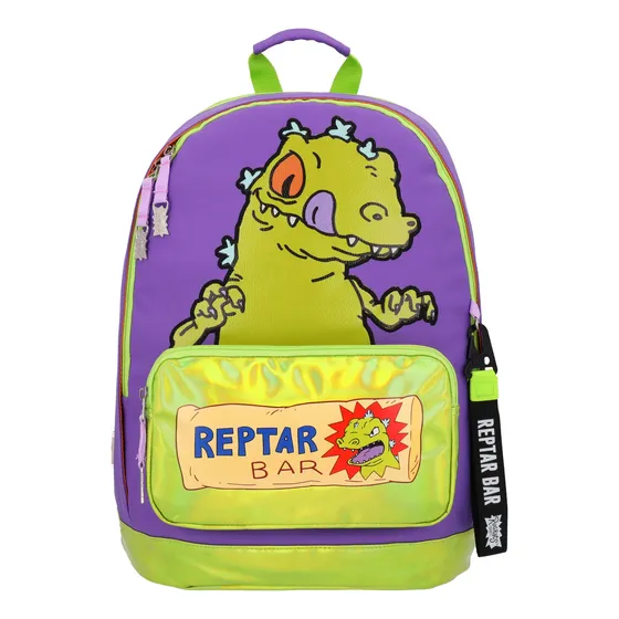 Mochila Casual Rugrats Portalaptop Rectar Color Lila Diseño De La Tela Lisa