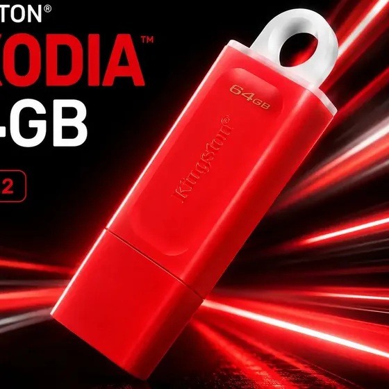 Pen Drive Kingston DataTraveler Exodia 64GB USB 3.2 Vermelho