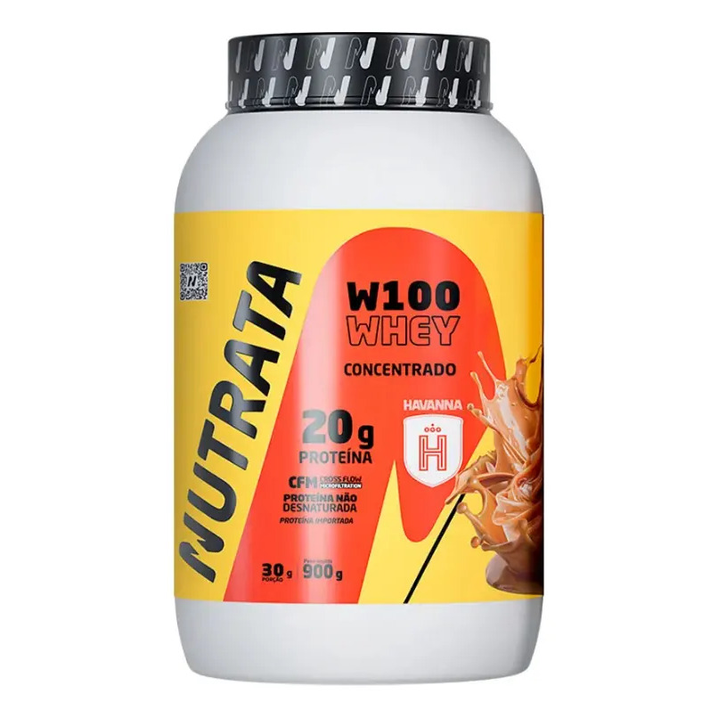W100 Whey Concentrado Pote 900g Dulce de Leche Havanna Nutrata