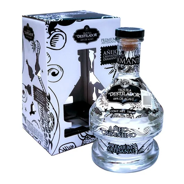 Tequila Destilador Artesanal Añejo Cristalino 750ml 