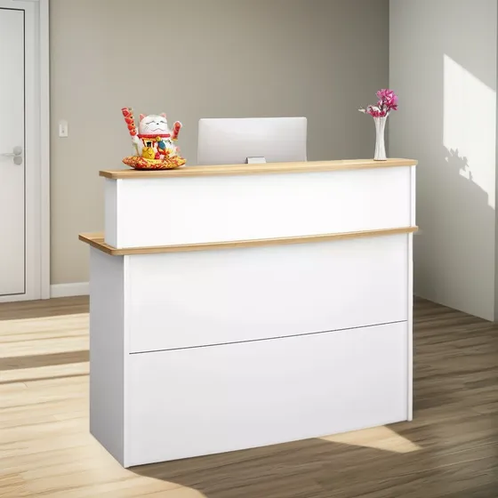 Escritorio Recepcion Mueble 120cm Con 2 Cajones Para Oficina