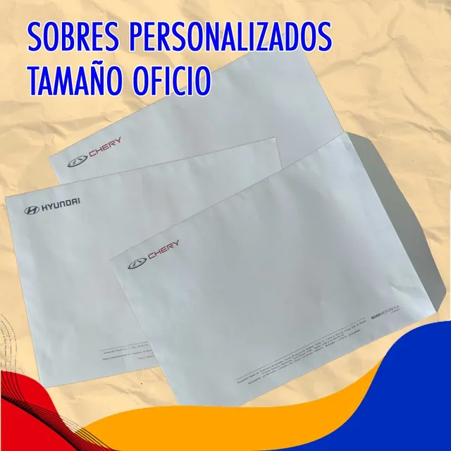 Impresión De Sobres Blancos Oficio Personalizados
