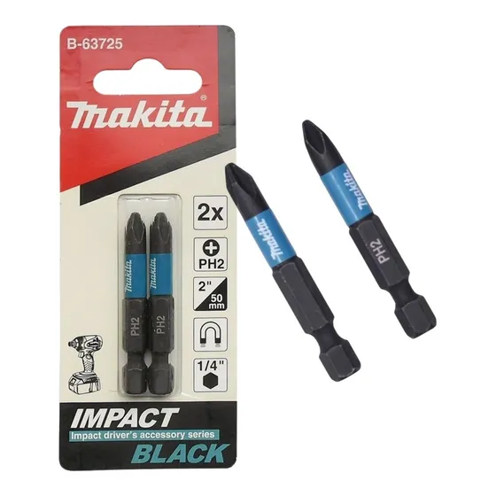 Punta Atornillador Impacto Ph2 X 50mm Makita B-63725 Pack X2