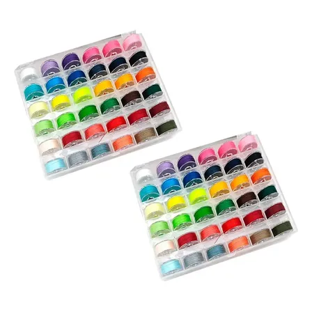 Set 72 Bobinas Con Hilos Incluidos + Cajas Organizadoras