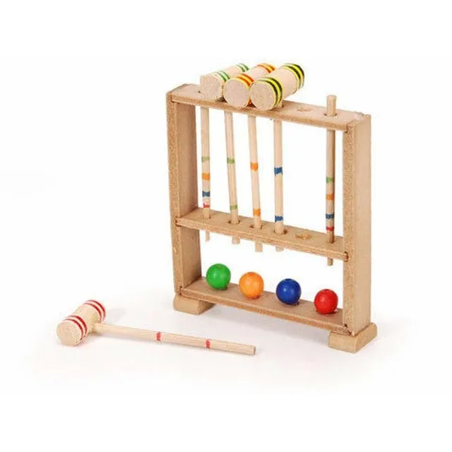 Jardin Flor Miniatura Para Casa Juego Croquet Accesorios