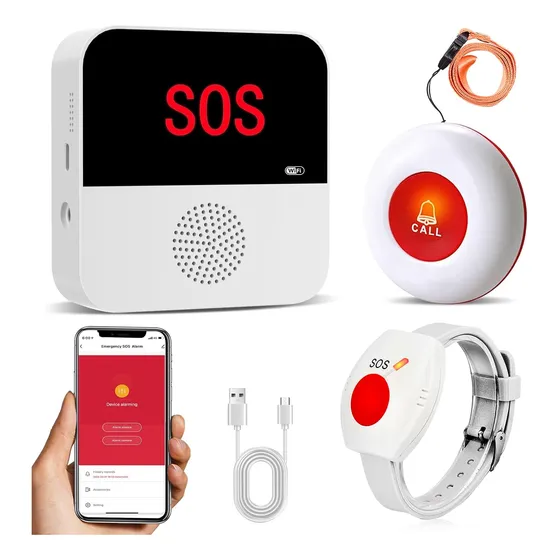 Alarma Botón Alerta Adultos Emergencia Wifi Llamada Sos App