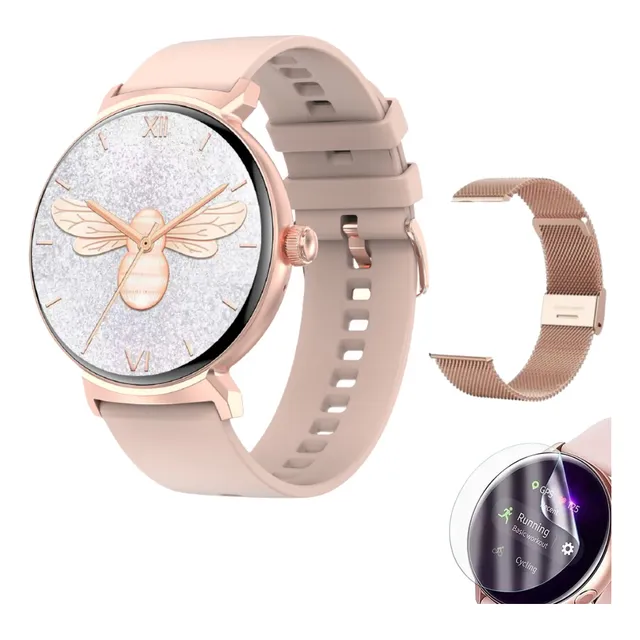 Smartwatch Dt4 New Doble Malla Y Film Protector Rosa