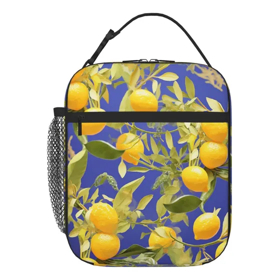 Lonchera Para Mujer Bolsa Almuerzo Rama Limon Hombr Aislada