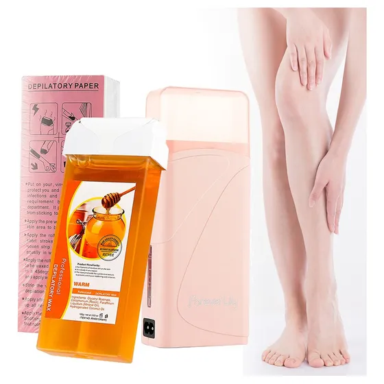 Kit Calentador Fundidor De Cera Para Depilar 3 En 1 (rosa)