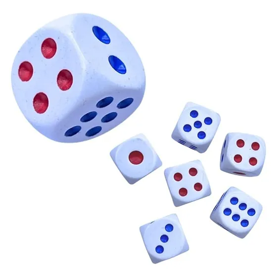 Kit 6 Dados Brancos 6 Faces Quadrado 13mm Jogos Diversão Cor Branco