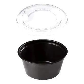 Vaso Negro Con Tapa Primo #2 2 Oz Souffle 1,200 Vasos C Tapa Negro