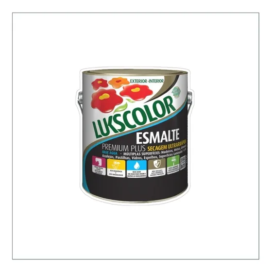Tinta Esmalte Sintético Base Água 3,6l Lukscolor Cores Galão Cor Tabaco Brilhante