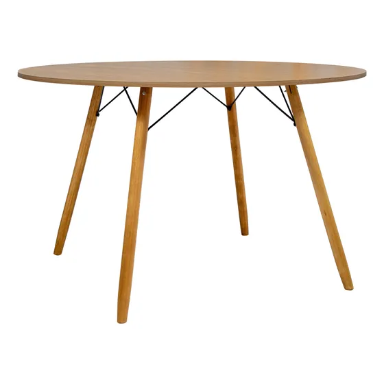 Mesa Redonda 120cm Mdf Louro Freijó Sala De Jantar