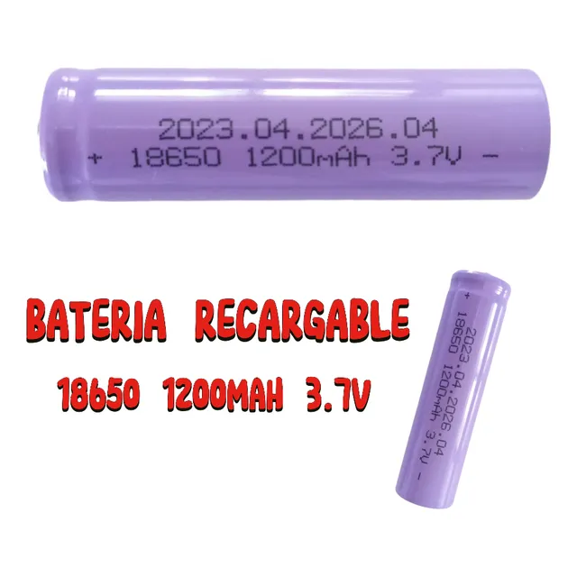 18650 Bateria Recargable Contactos Normales