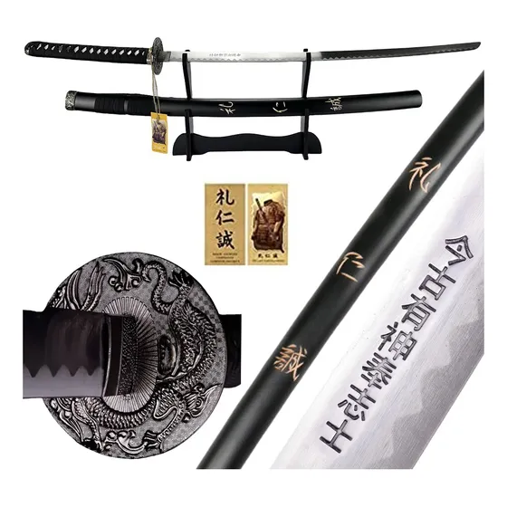Katana Ultimo Samurai Aecro Japón Espada Con Base Color Etiqueta-benevolencia-honradez