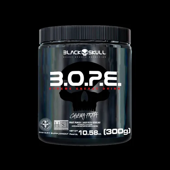 Suplemento em Pó Bope 300g Caveira Preta Black Skull Sabor Limão