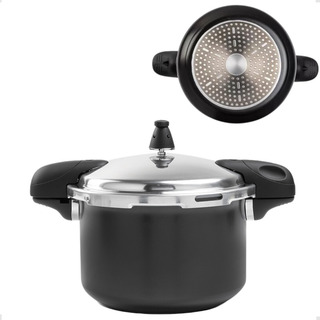 Panela De Pressão Brinox Pressure Indução Antiad. 5,4l Preta Cor Preto Panela De Pressão Brinox Pressure Indução Antiad. 5,4l Preta Cor Preto