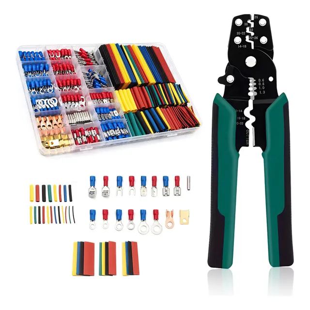 Crimpadora Y Stripper+ 708 Pcs Terminales De Cable Kit