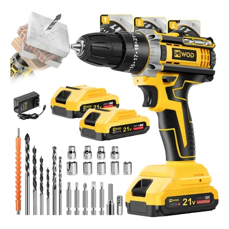 Kit De Taladros Rotomartillos Inalámbrico 2 Baterías MiWOD dz99