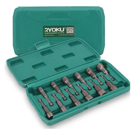 Jogo 12 Bits Soquete Chave Canhão Sextavado Parafusadeira