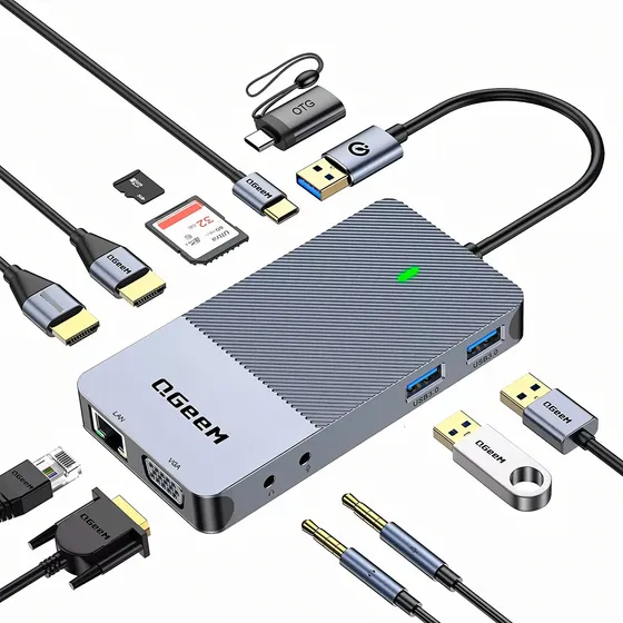 Dock Station Adaptador Hub Usb-c 11 Em 1 Com Displaylink