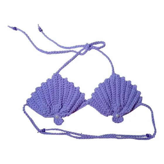 Corpiño Sirena Bebe Tejido Crochet Top Ostras Bikini Mermaid