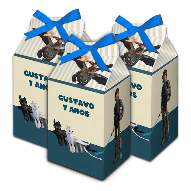 35 Unidades Caixa Milk Personalizada Como Treinar Seu Dragão