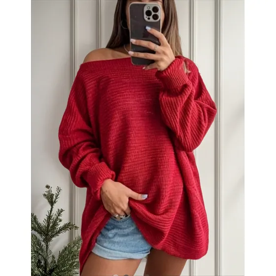 Swearter De Mujer Maxi Cuello Bote Constancia