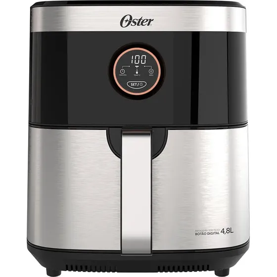 Fritadeira Sem Óleo 2 em 1 Black Inox 4,8L Oster -