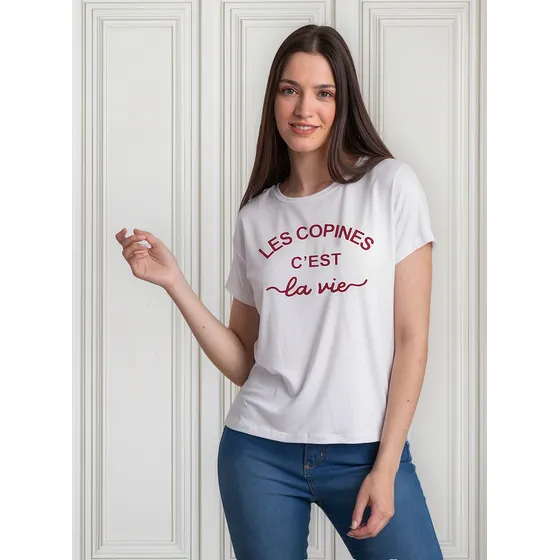 Remera Onyx Estampada Modal Viscosa Con Lycra La Vie Mujer