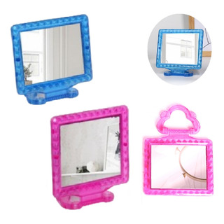 12 Espelhos De Mão E Mesa Dobrável Colorido P/ Maquiagem 12 Espelhos De Mão E Mesa Dobrável Colorido P/ Maquiagem