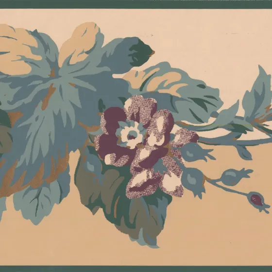 Papel Tapiz Borde Floral Hoja Baya Para Casa