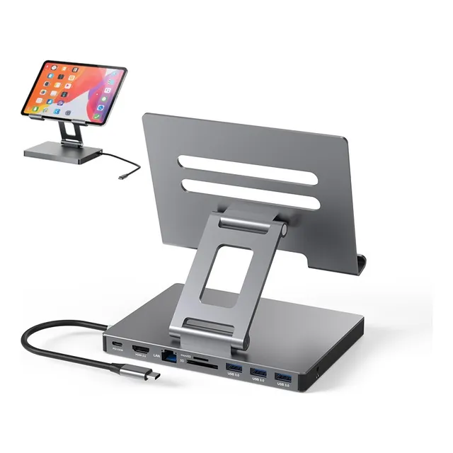 9 En1 Hub Usb3.0 Docking Station Hdmi 4k Soporte Para Tablet