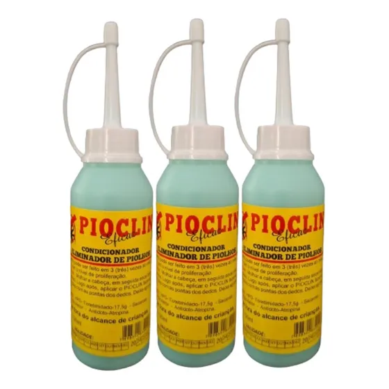 Kit 3x Pioclin Eficaz Original Mata Piolhos E Lêndeas 120ml