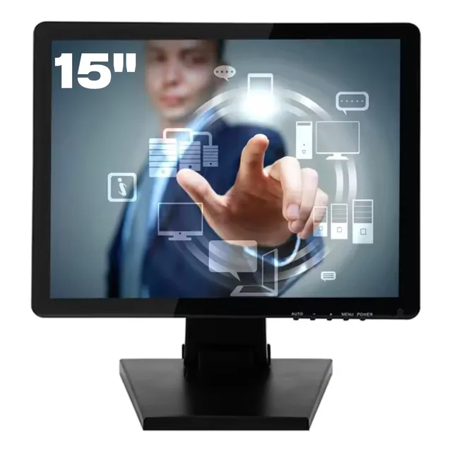 Monitor Touch Screen 15 Ips Hdmi 4:3 Vga Aitek Bivolt Preto