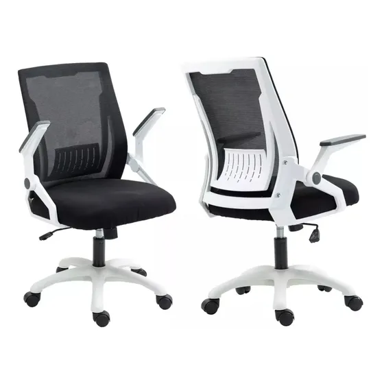 Silla De Escritorio Giratorio Homer Design 001 103 Ergonómica Blanca Con Tapizado De Tela