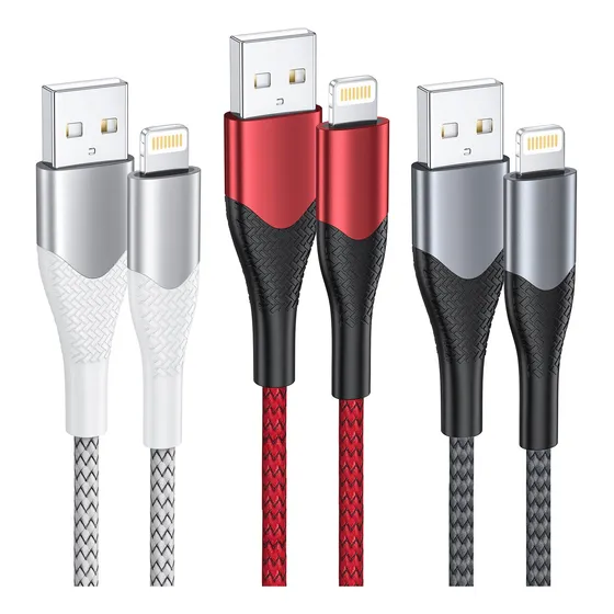 Cables De Datos Carga Rápida Para iPhone iPad 2m 3 Piezas