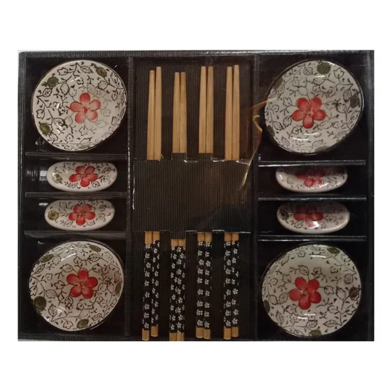 Set De Sushi Kit De Porcelana Para 4 Personas En Caja Regalo