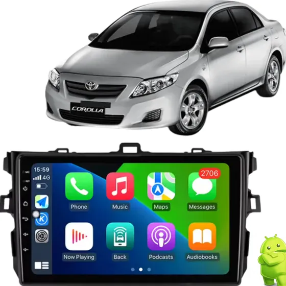Kit Multimídia Android Corolla  2009-2013 9 Polegadas + Câm
