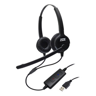 Headset Usb Voip Biauricular C/ Tubo De Voz Dh-80d - Zox Cor Preto Headset Usb Voip Biauricular C/ Tubo De Voz Dh-80d - Zox Cor Preto
