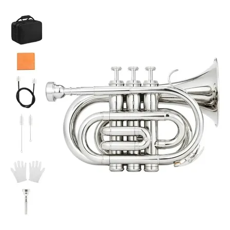 Vedo Brass Trompete De Bolso Com Acabamento Cromado B-flat-prateado