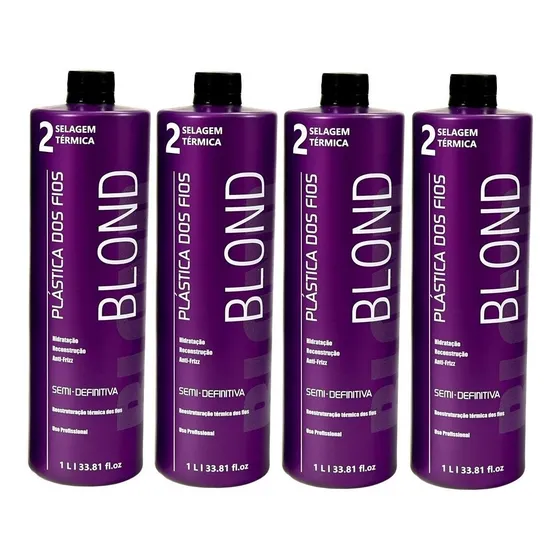 Combo C/ 4 Unidades Selagem Blond Formol Térmica Capilar