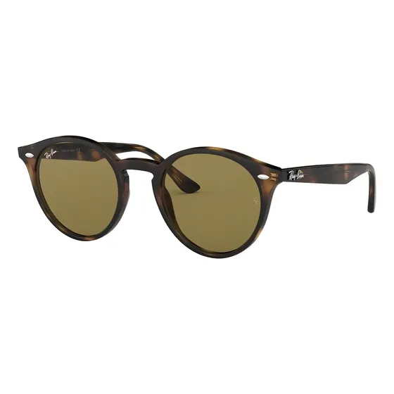 Anteojos De Sol Ray-ban Round Rb2180 Talle Large Diseño Protección Uv Armazón Havana Y Lente Marrón
