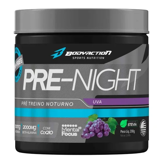 Pre Night 200g Pré Treino Noturno Sem Cafeína - Bodyaction