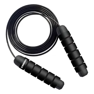 Corda De Pular Speed Rope Rolamento Cabo De Aço Profissional Rubber Fit Preto Corda De Pular Speed Rope Rolamento Cabo De Aço Profissional Rubber Fit Preto