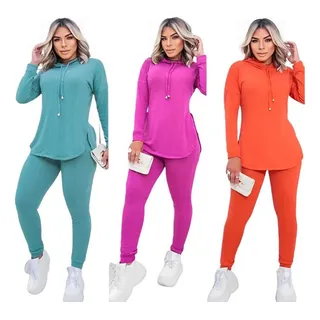Conjunto Feminino Lanzinha Moda Capuz Frio Inverno Conjunto Feminino Lanzinha Moda Capuz Frio Inverno