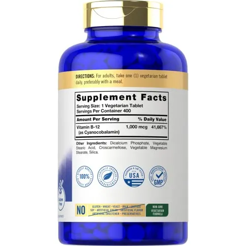 Suplemento Carlyle De Vitamina B12 1000 Mcg | 400 Tabletas