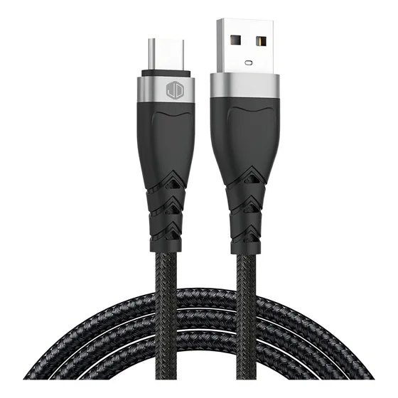 Cable De Datos Jd D-30ac Usb A Usb Tipo C 2.4a Carga Rapida Color Negro