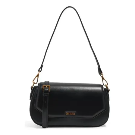 Bolsa Baguete Média Alça De Ombro Santa Lolla Original Preto Soft